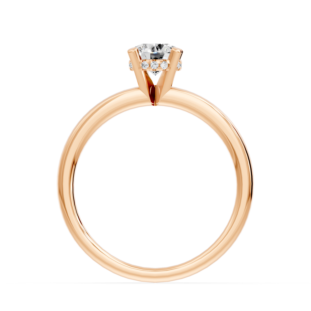 Bague Lia diamant naturel rond 0.74 carat or rose 14 carats