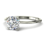 Solitaire diamant naturel rond 0.80 carat or blanc Vanessa