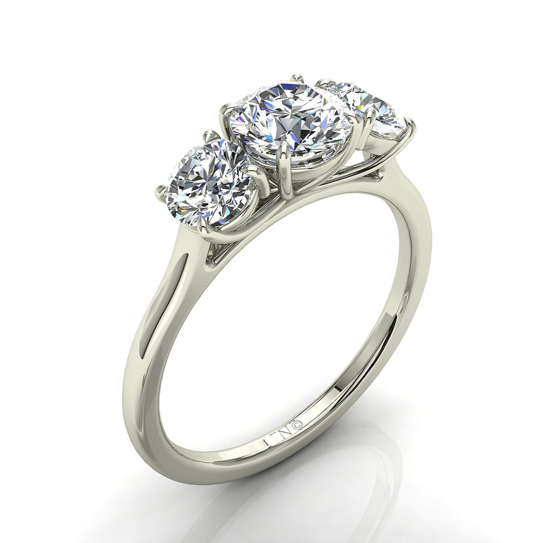 Bague de fiançailles 0.90 carat or blanc diamant naturel rond Maria