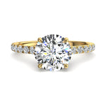 Load image into Gallery viewer, Bague de mariage diamant naturel rond 3.20 carats or jaune Giulia