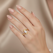 Solitaire diamant ovale 1.00 carat or jaune Fiorenza