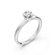 Bague solitaire 0.74 carat or blanc 14 carats diamant rond Lia