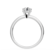 Bague solitaire 0.74 carat or blanc 14 carats diamant rond Lia