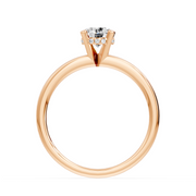 Bague de mariage diamant rond 0.74 carat or rose 14 carats Lia