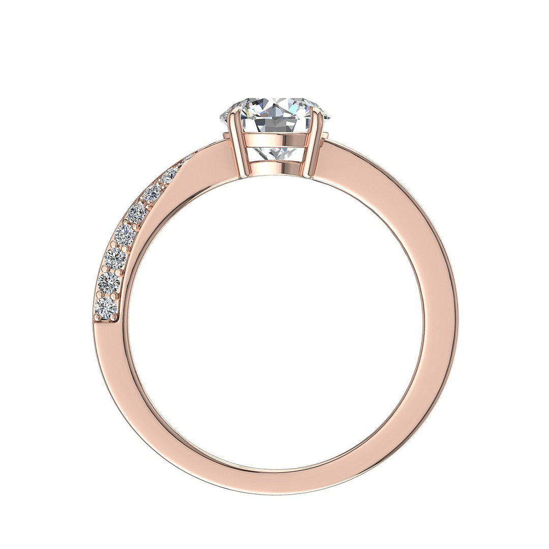 Solitaire diamant rond Bianca 1.15 carat or rose