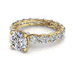 Load image into Gallery viewer, Bague de fiançailles diamant rond 3.00 carats or jaune Angela
