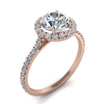 Load image into Gallery viewer, Bague Clarissa solitaire diamant rond 3.70 carats or rose
