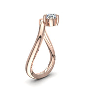 Solitaire Raffaella bague diamant synthétique ovale 0.50 carat or rose