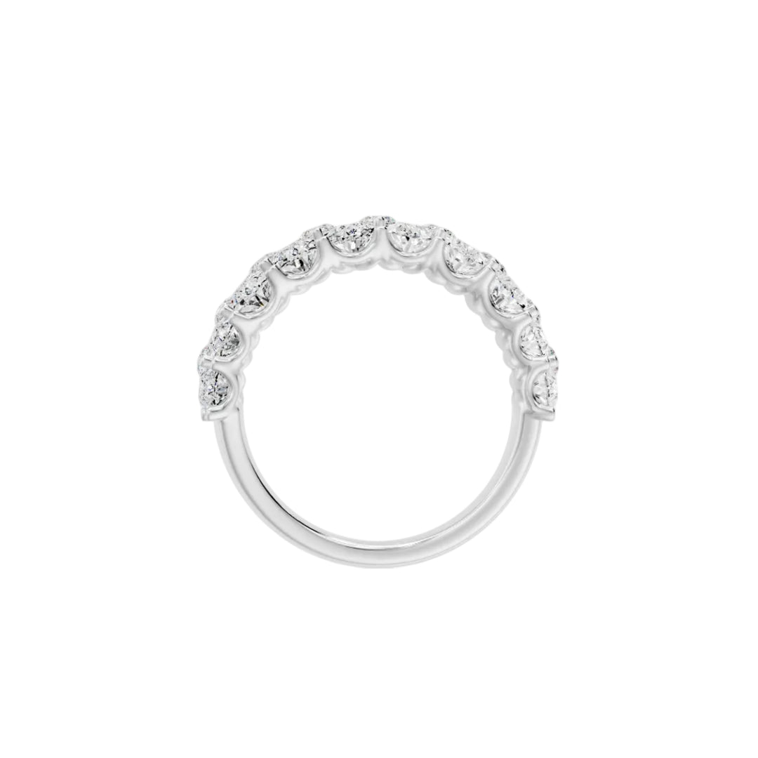 Solitaire Amalfi bague diamants synthétiques poires et diamants synthétiques marquises 5.45 carats or blanc 14 carats