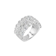 Bague de fiançailles diamants synthétiques poires et diamants synthétiques marquises 5.45 carats or blanc 14 carats Amalfi