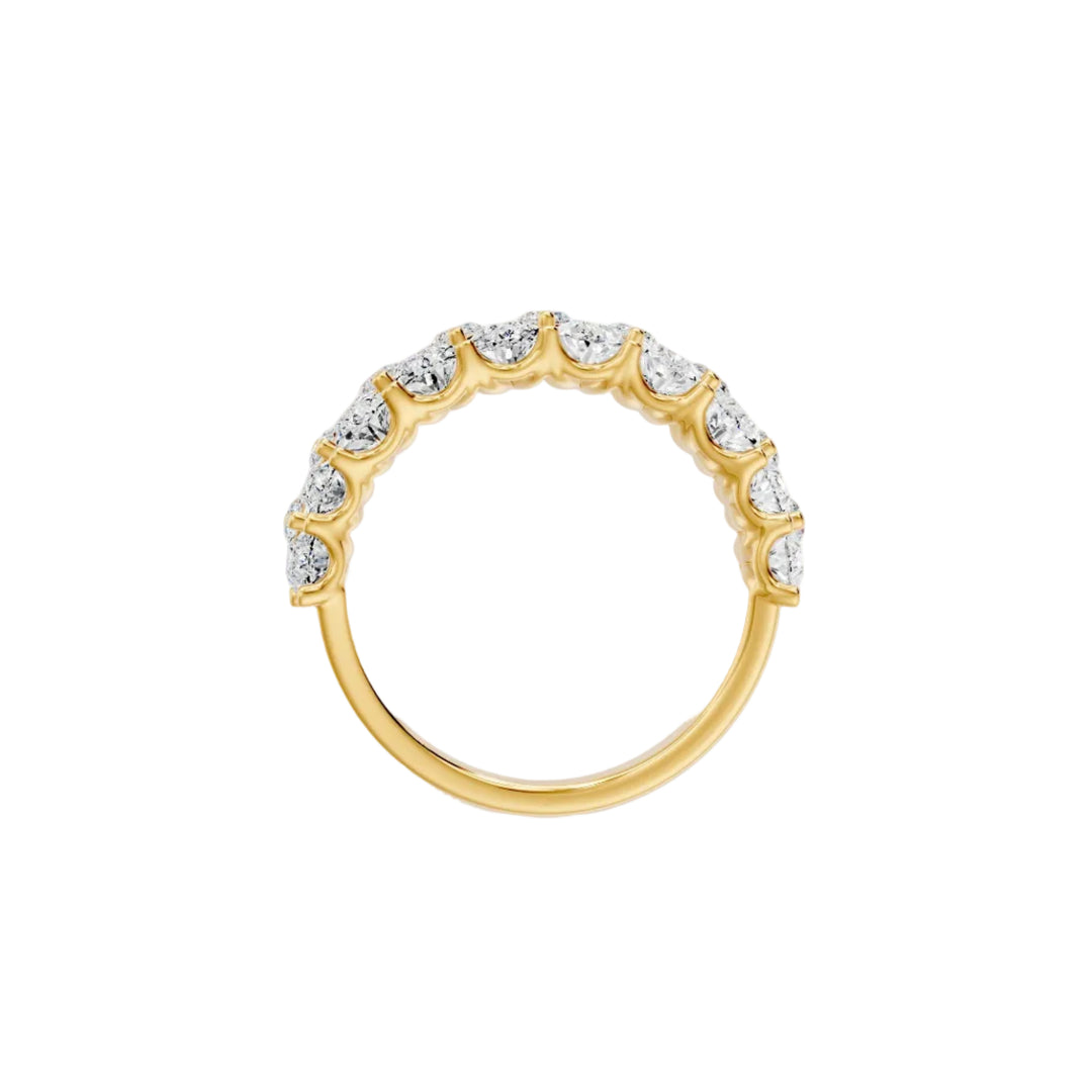 Bague diamants synthétiques poires et diamants synthétiques marquises 5.45 carats or jaune 14 carats Amalfi