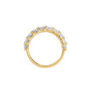 Bague diamants synthétiques poires et diamants synthétiques marquises 5.45 carats or jaune 14 carats Amalfi