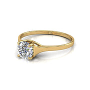 Bague diamant rond 0.80 carat or jaune Carina