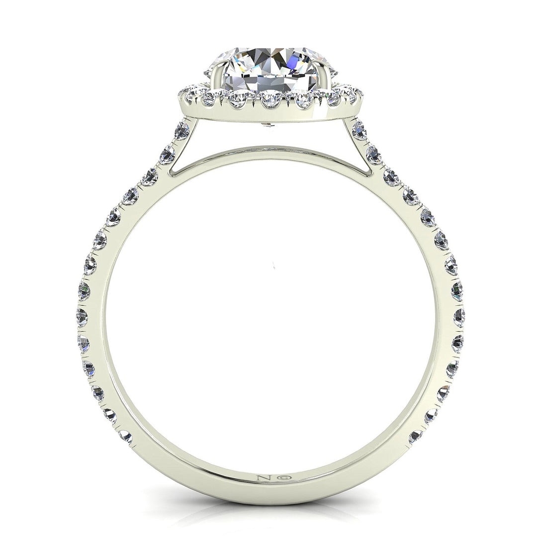 Solitaire diamant rond 3.70 carats or blanc Clarissa