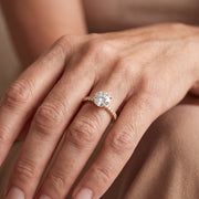 Solitaire bague diamant naturel rond 1.70 carat or rose 14 carats Clotilda