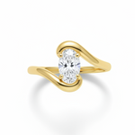 Charger l&#39;image dans la visionneuse de la galerie, Bague diamant naturel ovale 1.00 carat or jaune Fiorenza
