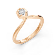 Solitaire diamant naturel rond 0.30 carat or rose Serena