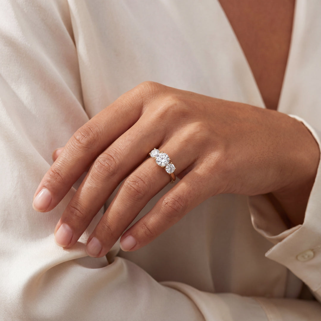 Solitaire diamant naturel rond 0.90 carat or rose Maria