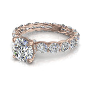 Bague Angela diamant naturel rond 2.20 carats or rose