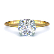 Bague Vanessa solitaire diamant naturel rond 2.50 carats or jaune