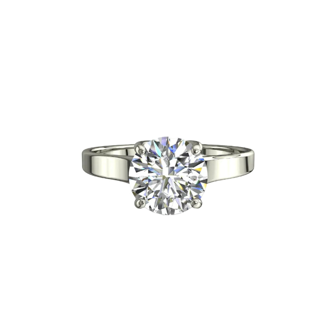 Solitaire diamant naturel rond Carina 1.00 carat or blanc