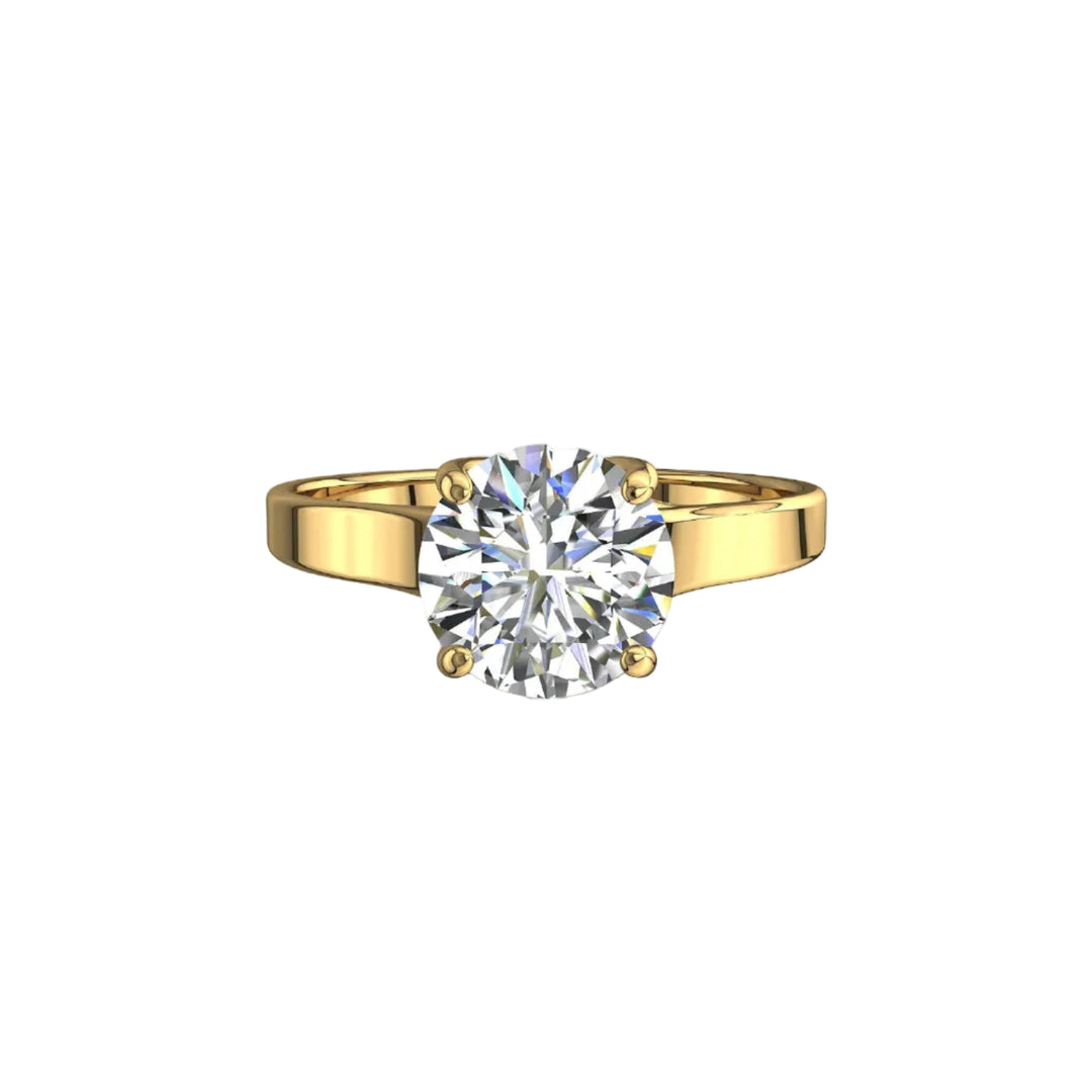 Bague de fiançailles 1.00 carat or jaune diamant naturel rond Carina