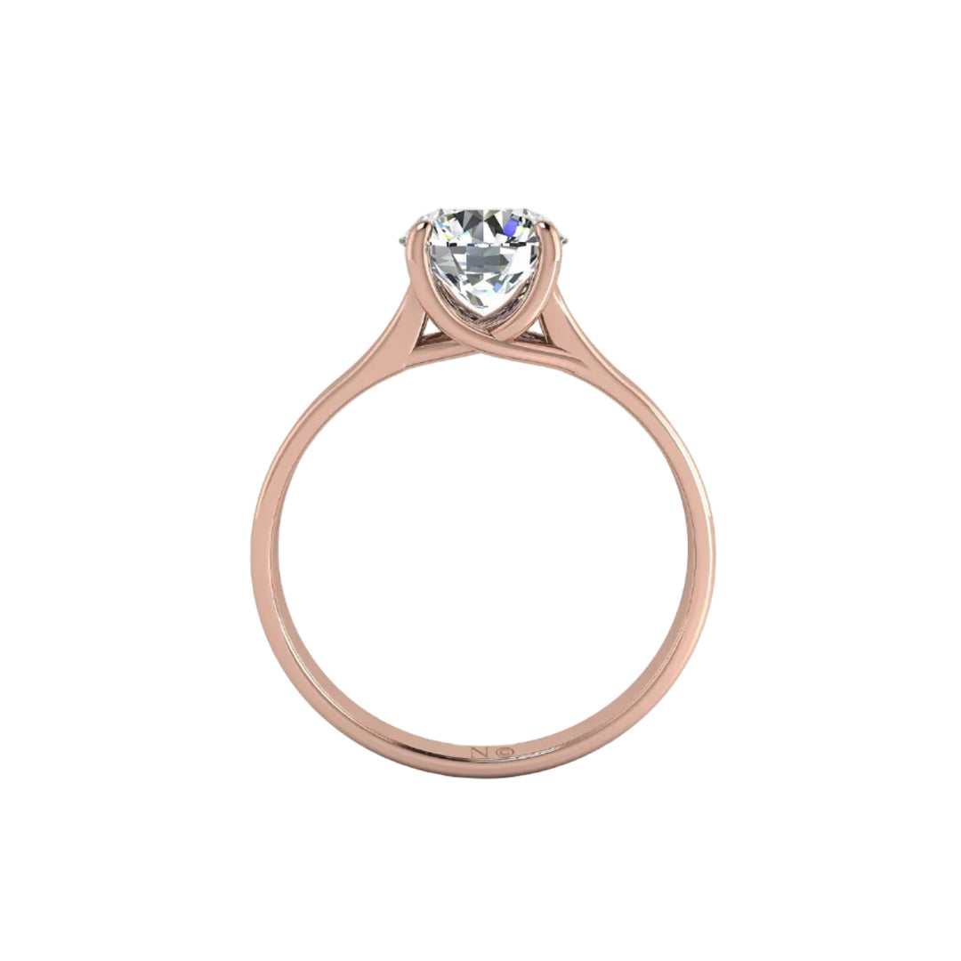 Bague Carina diamant naturel rond 1.00 carat or rose