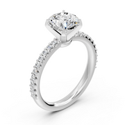 Bague de fiançailles 1.70 carat or blanc 14 carats diamant naturel rond Clotilda