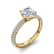 Solitaire Patrizia bague diamant naturel rond 1.35 carat or jaune