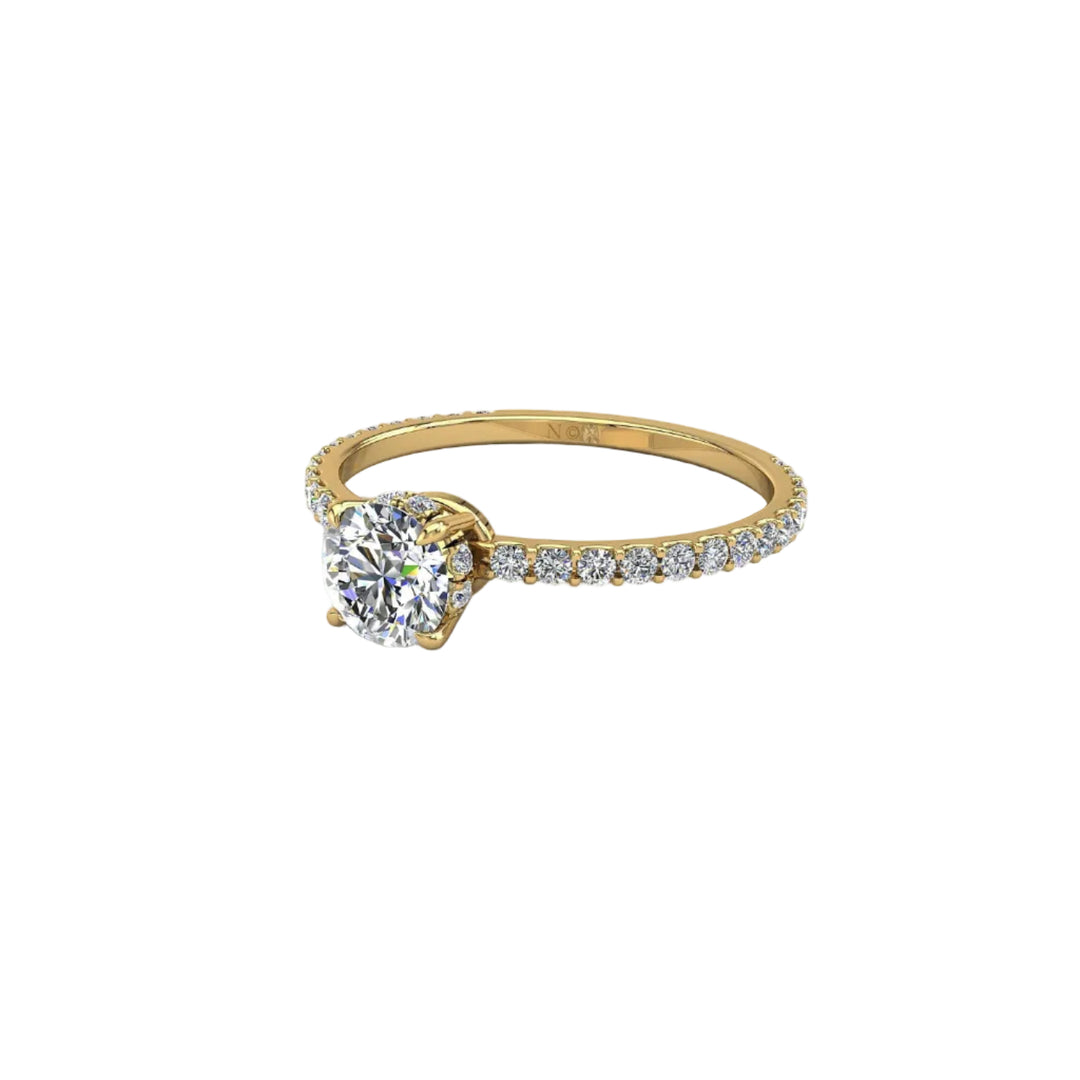 Solitaire diamant naturel rond Sofia 0.50 carat or jaune