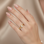 Bague de fiançailles 0.20 carat or jaune diamant poire Ornella