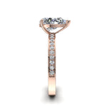 Load image into Gallery viewer, Bague solitaire 1.70 carat or rose diamant poire et diamants ronds Noémie
