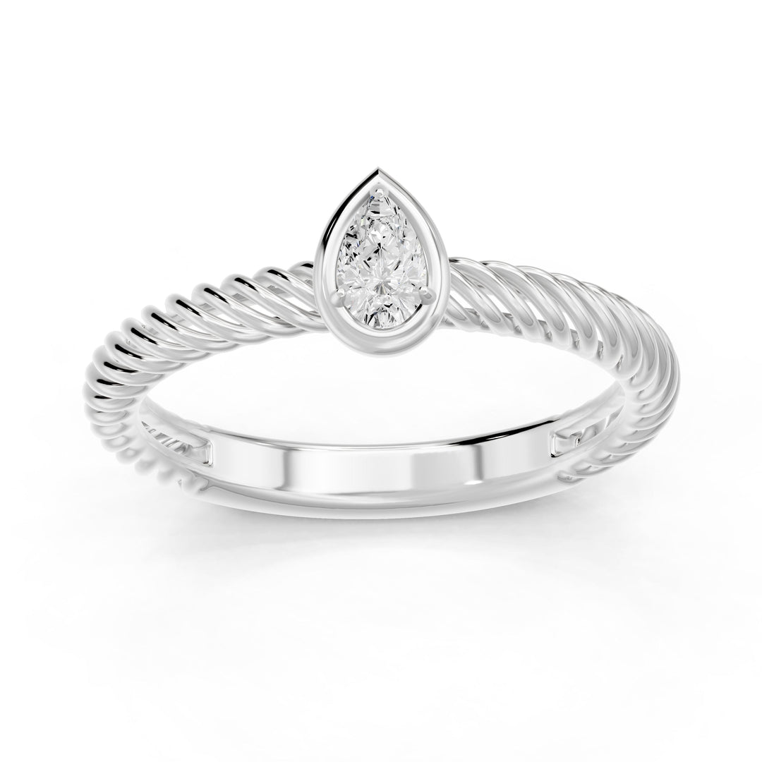 Solitaire diamant poire Ornella 0.20 carat or blanc