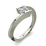 Load image into Gallery viewer, Bague Francesca solitaire diamant princesse 1.00 carat or blanc
