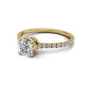 Bague Giulia diamant rond 0.80 carat or jaune