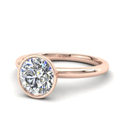 Bague Barbara solitaire diamant rond 1.50 carat or rose