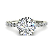 Solitaire bague diamant rond 1.90 carat or blanc Giulia