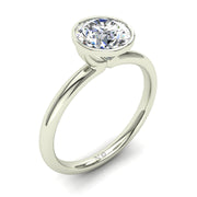 Solitaire bague diamant rond 0.80 carat or blanc Barbara