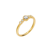 Solitaire diamant synthétique rond Loretta 0.25 carat or jaune 14 carats
