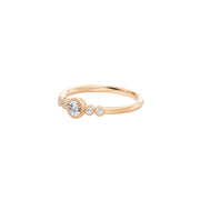 Solitaire diamant synthétique rond Loretta 0.25 carat or rose 14 carats