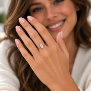 Bague de mariage diamant synthétique marquise 1.00 carat or rose Ely