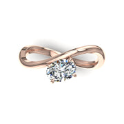 Bague Raffaella diamant synthétique ovale 0.50 carat or rose