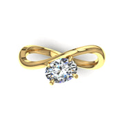Solitaire Raffaella bague diamant synthétique ovale 1.00 carat or jaune