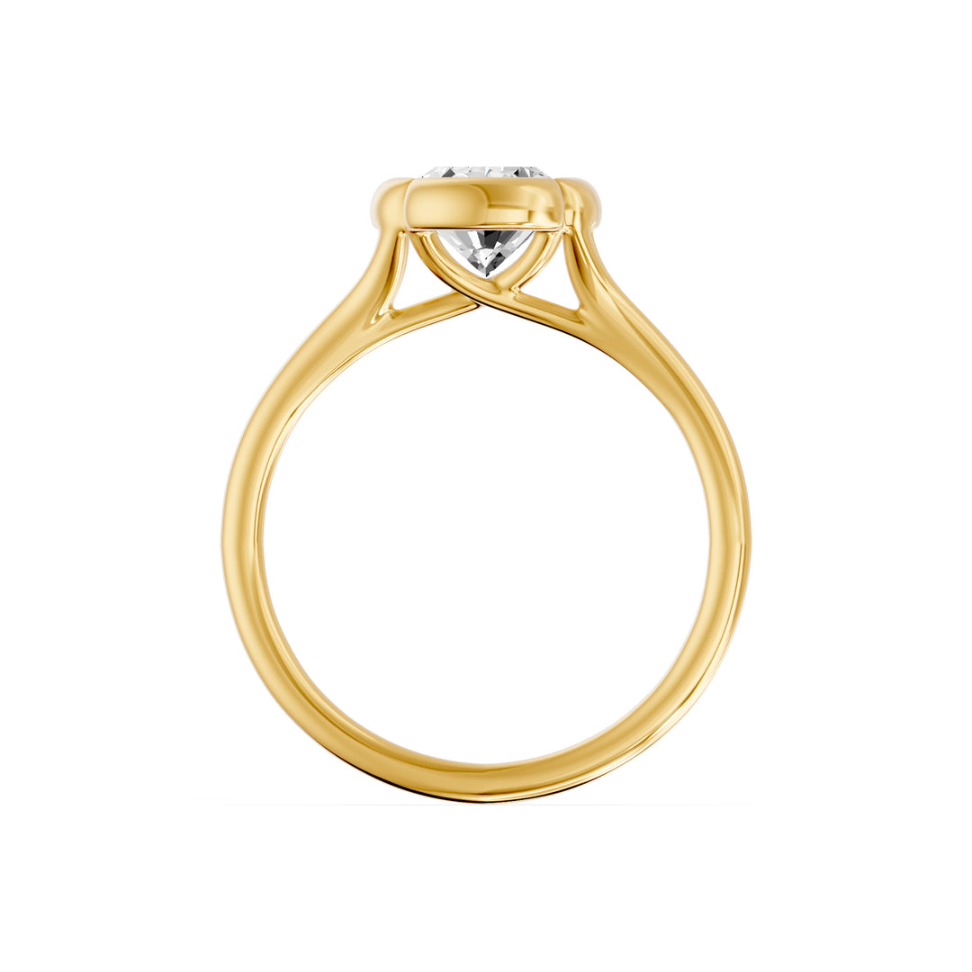Solitaire diamant synthétique ovale Georgia 1.50 carat or jaune 14 carats