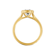 Solitaire diamant synthétique ovale Georgia 1.50 carat or jaune 14 carats