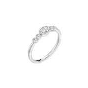 Solitaire épaulé diamant ovale 0,25 Ct synthétique Lina or blanc