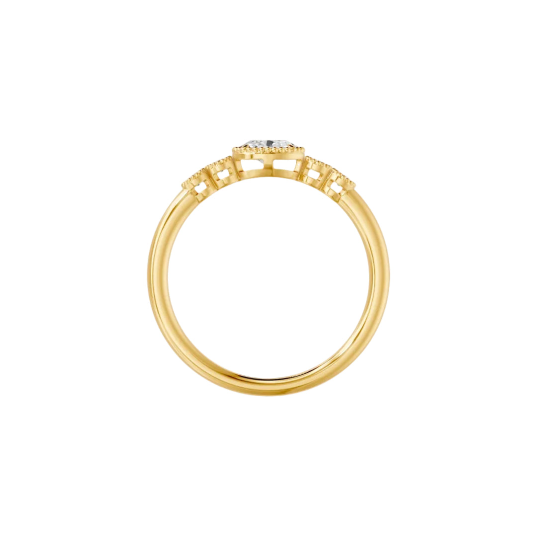Solitaire épaulé diamant ovale 0,25 Ct synthétique Lina or jaune