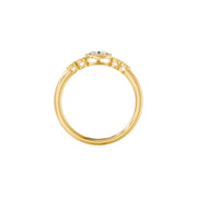Solitaire épaulé diamant ovale 0,25 Ct synthétique Lina or jaune