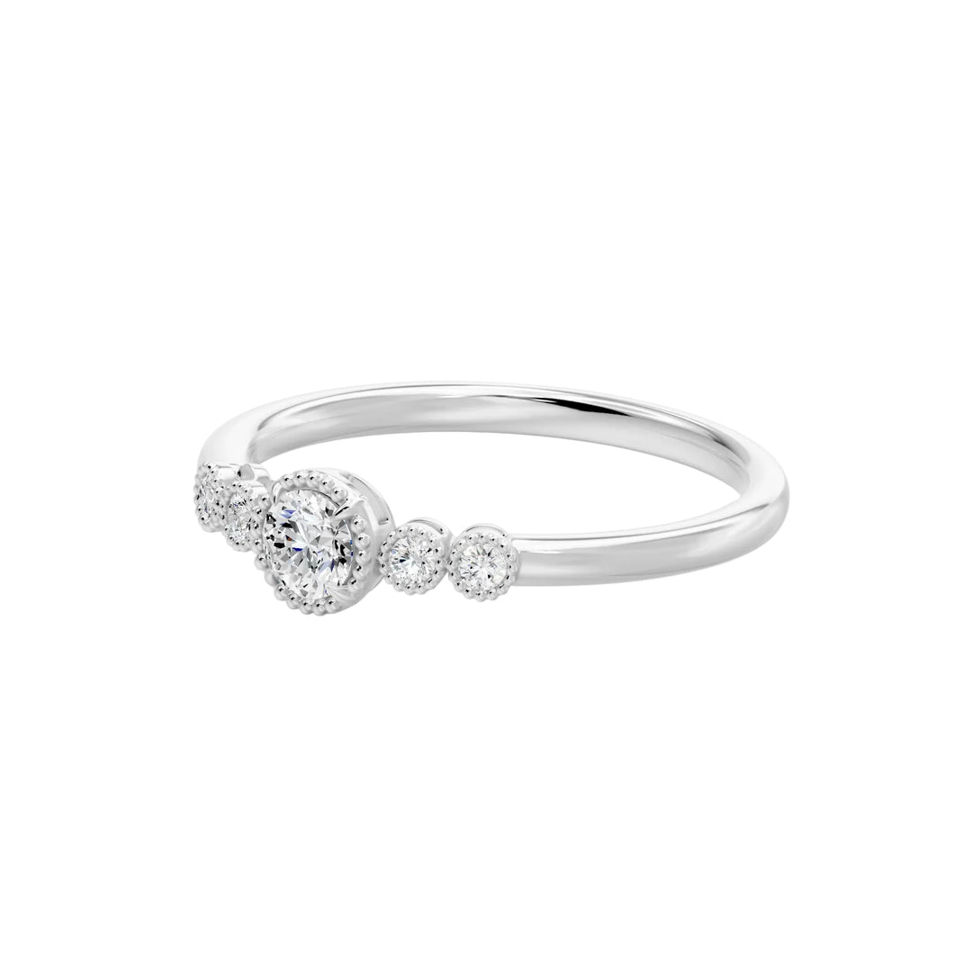 Bague de mariage diamant synthétique rond 0.25 carat or blanc 14 carats Loretta