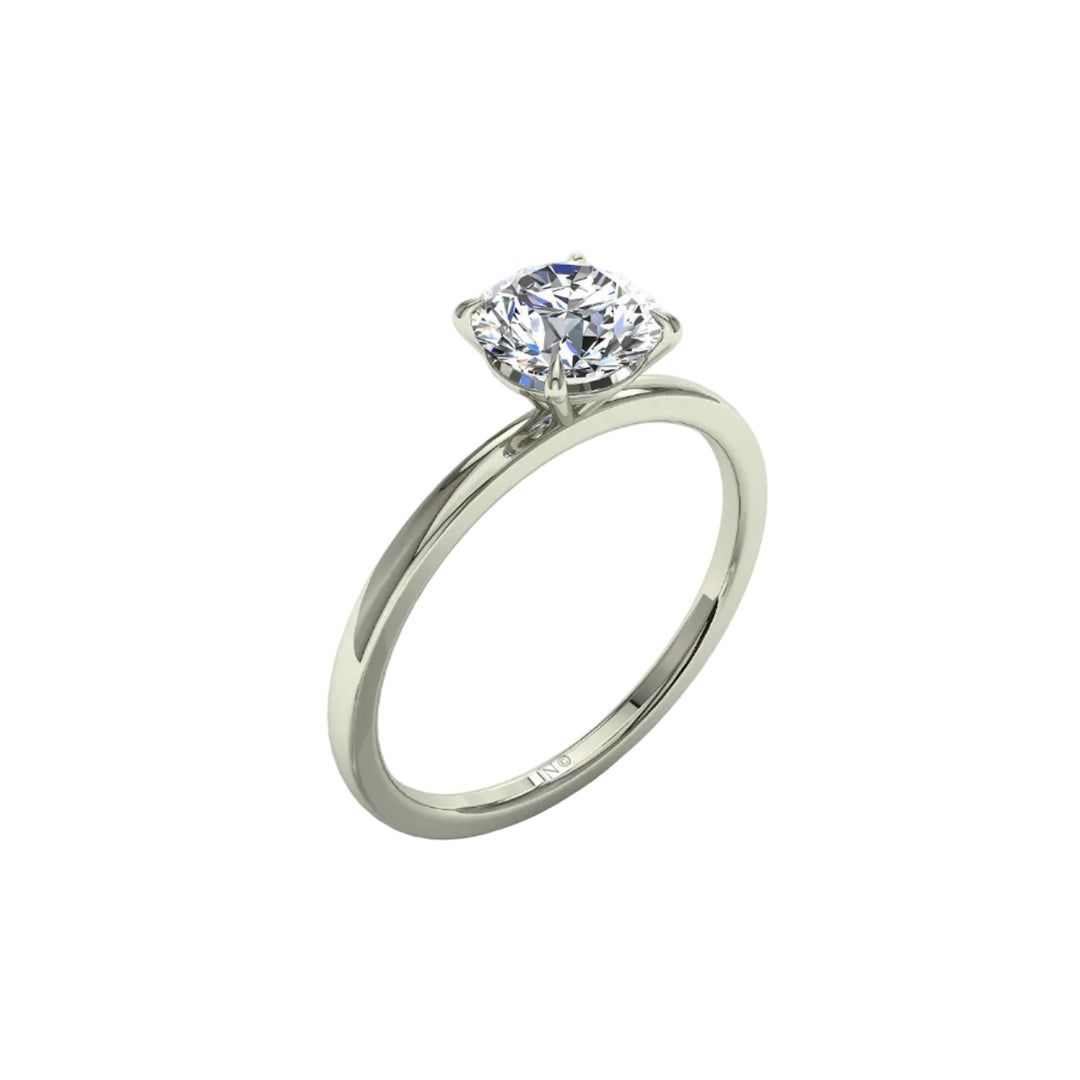 Solitaire diamant synthétique rond Ely 0.70 carat or blanc 14 carats